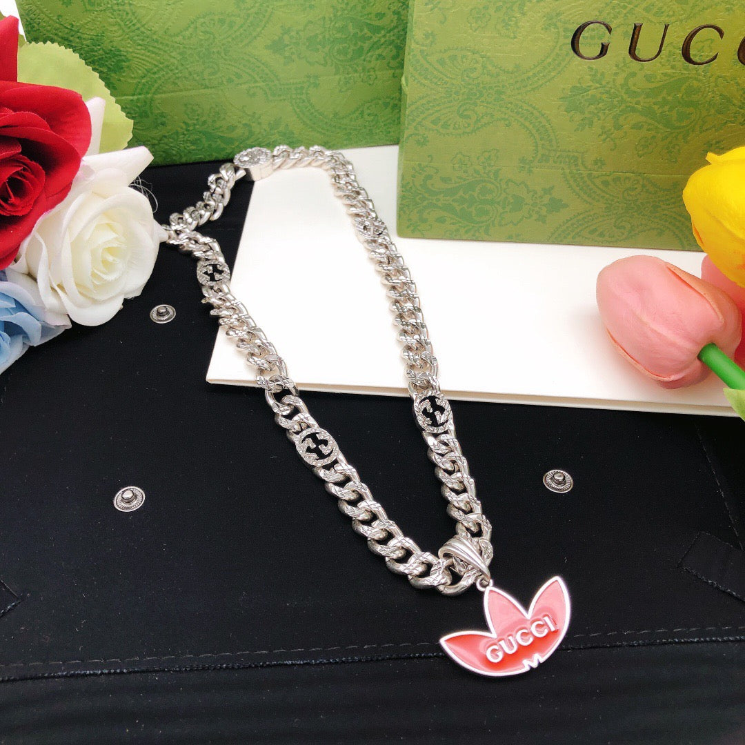 Gucci Chain Red Green Necklace - image 3