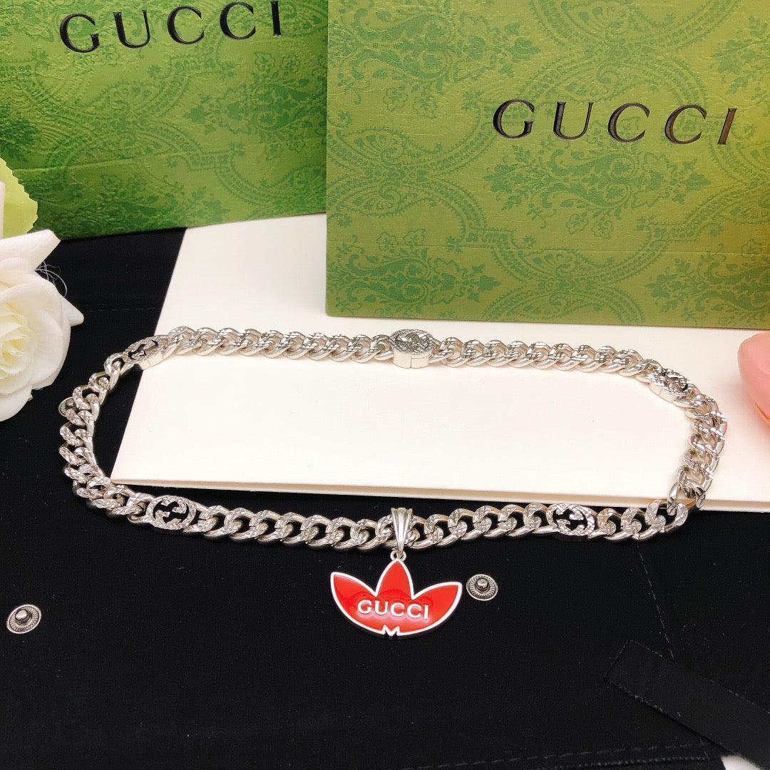 Gucci Chain Red Green Necklace - image 2