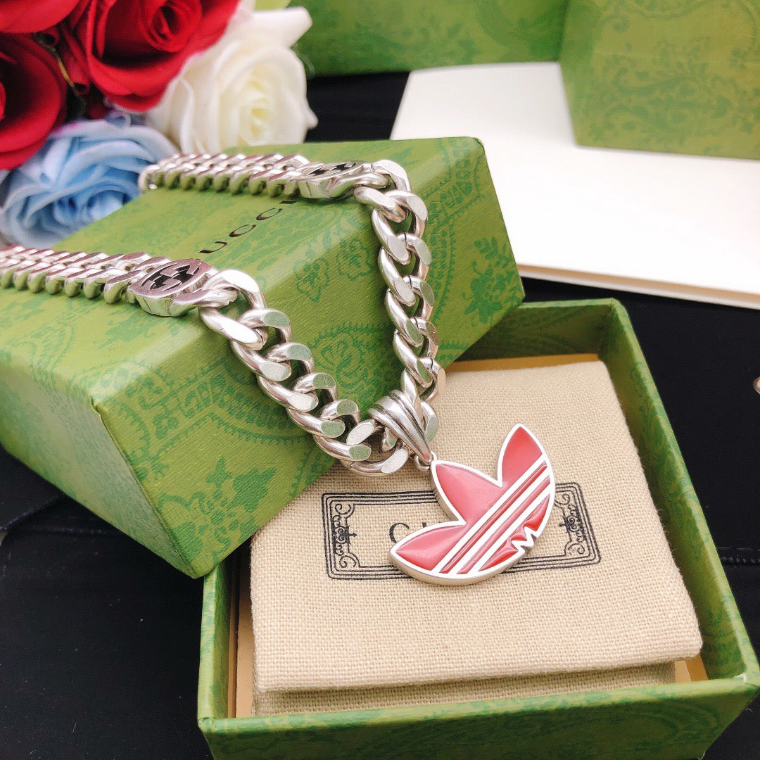 Gucci Chain Red Green Necklace - image 7