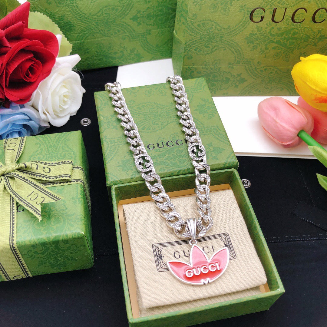 Gucci Chain Red Green Necklace - image 5