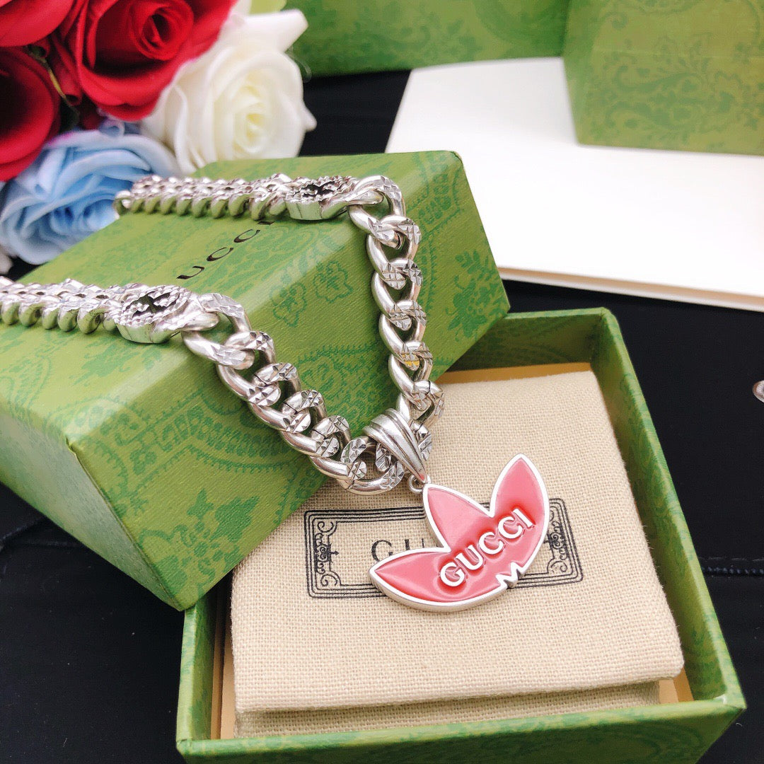 Gucci Chain Red Green Necklace - image 6