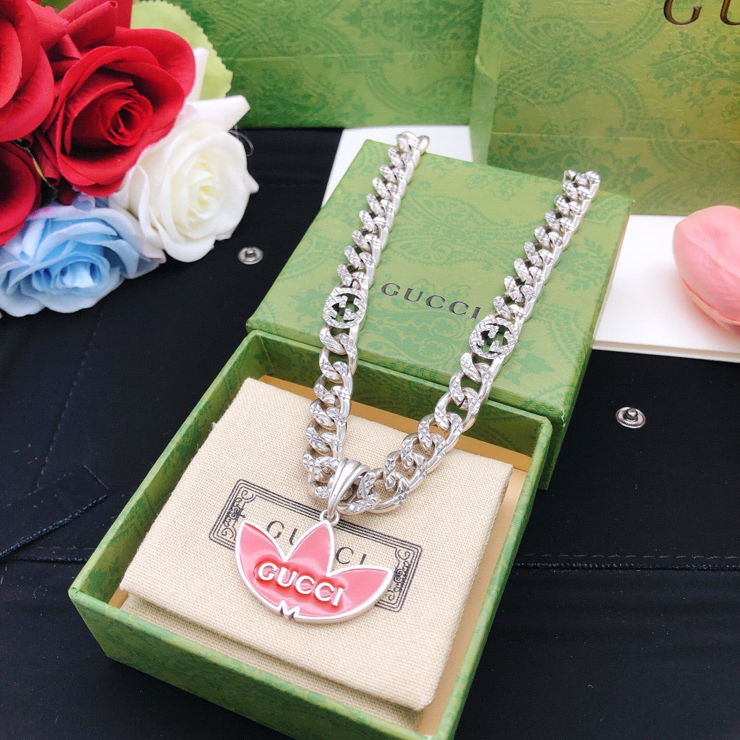 Gucci Chain Red Green Necklace - image 4