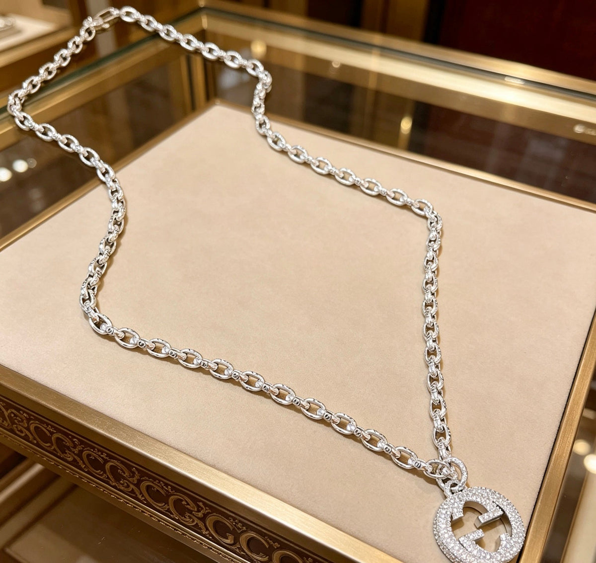 Gucci Anger Forest Pavé Crystal Chain Distressed Necklace – Style 04 - image 4