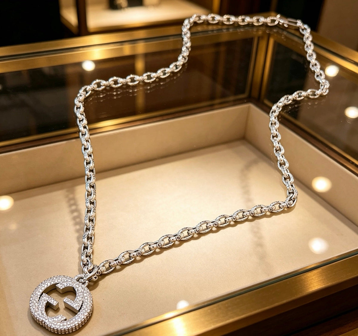 Gucci Anger Forest Pavé Crystal Chain Distressed Necklace – Style 04 - image 7