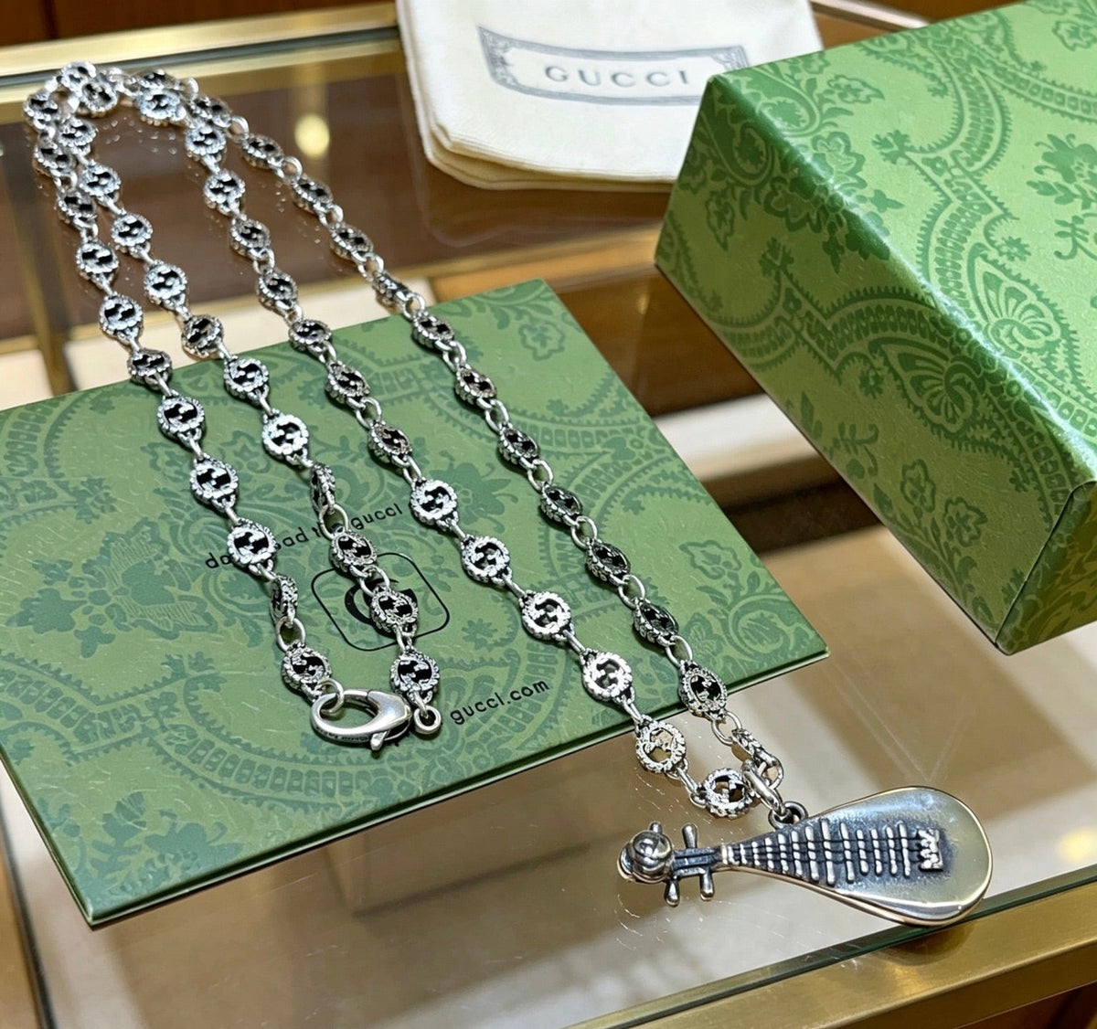 Gucci Anger Forest Chain Distressed Necklace – Style 131 - image 8