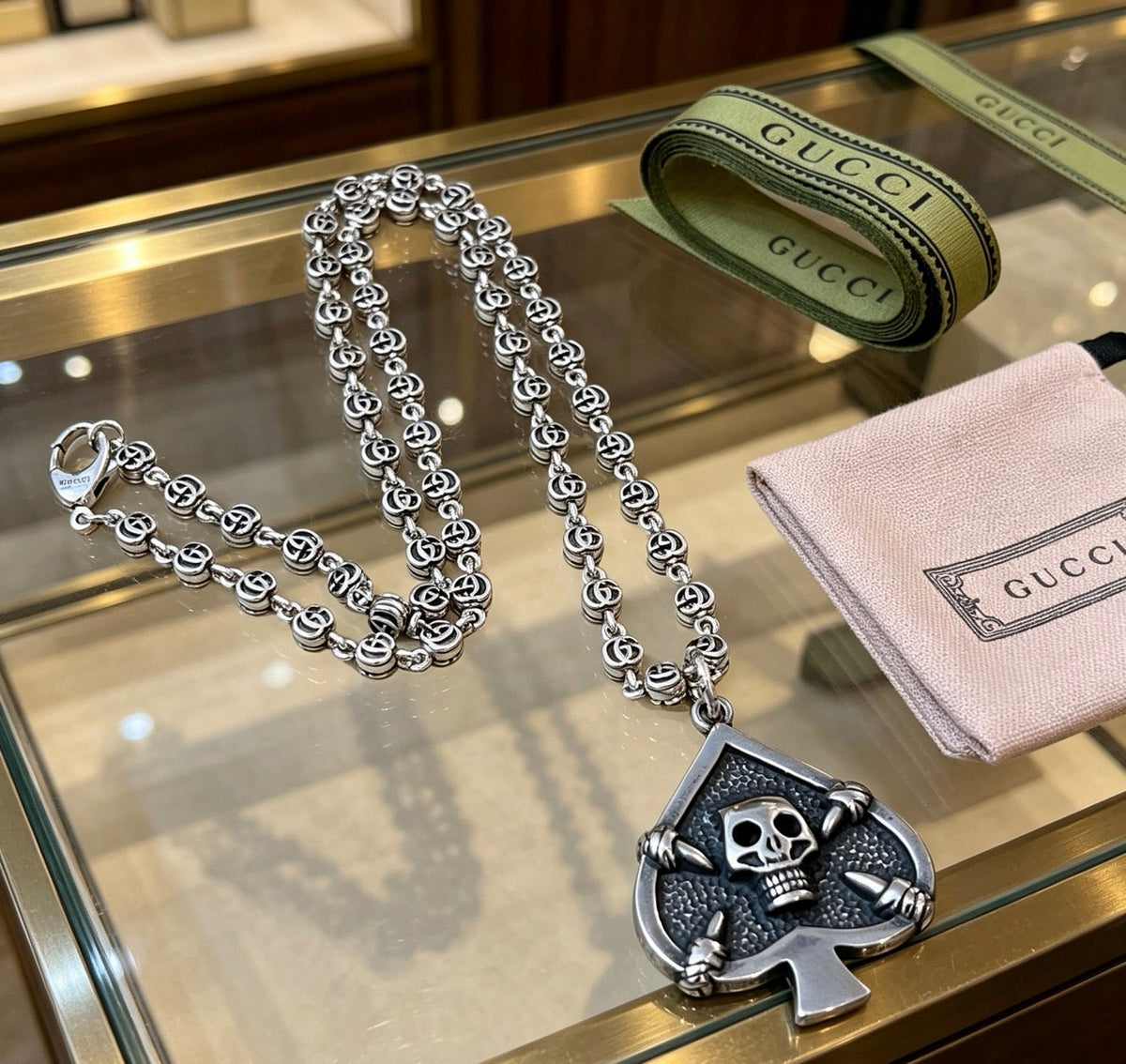 Gucci Anger Forest Skull Chain Distressed Necklace – Style 02 - image 7