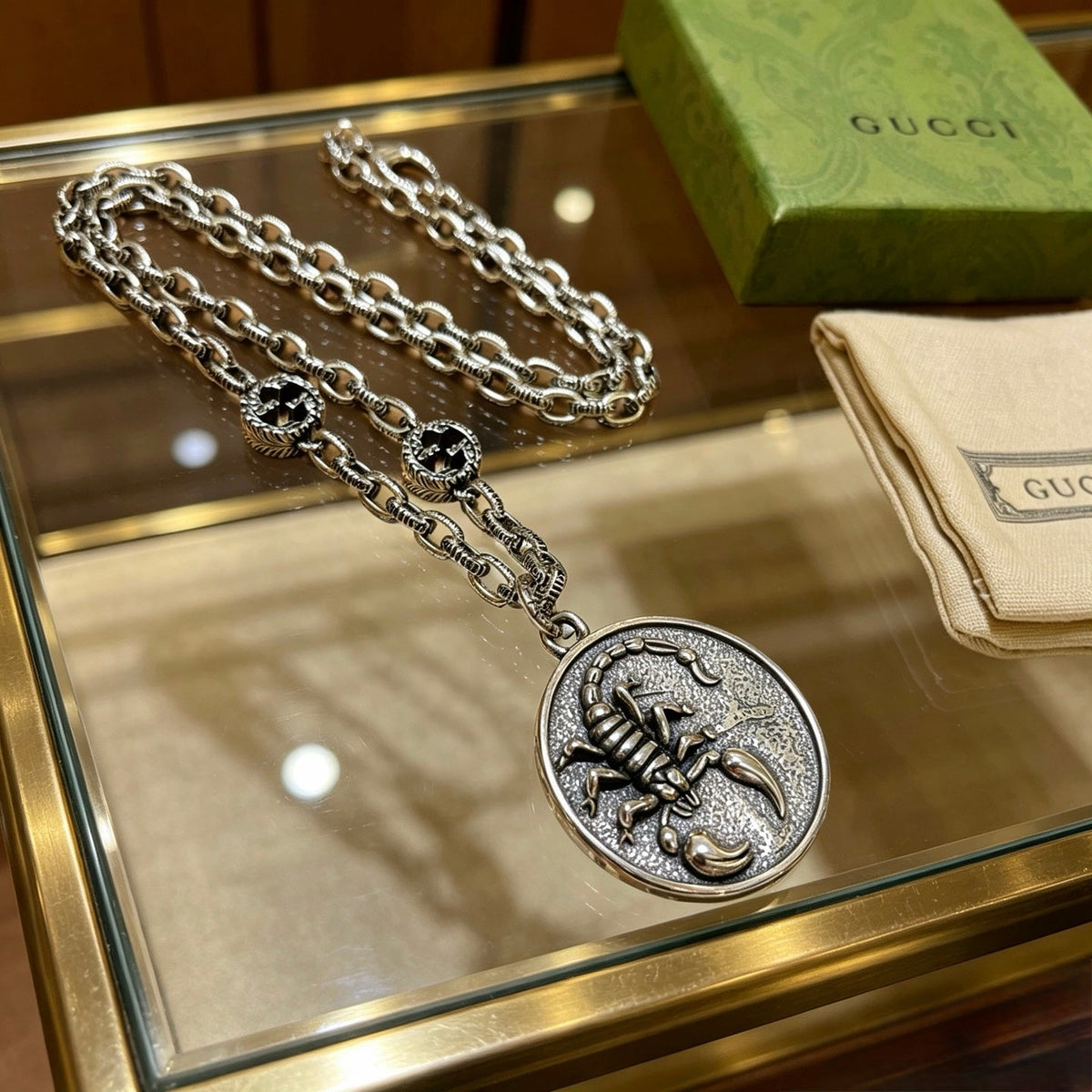 Gucci Anger Forest Chain Distressed Vintage-Inspired Necklace – Style 62 - image 5