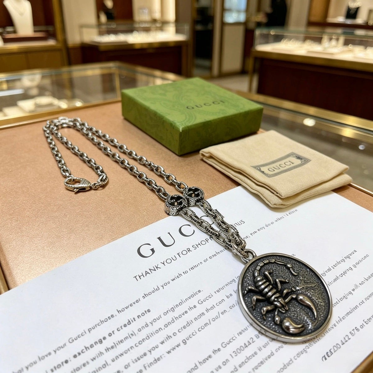 Gucci Anger Forest Chain Distressed Vintage-Inspired Necklace – Style 62 - image 8