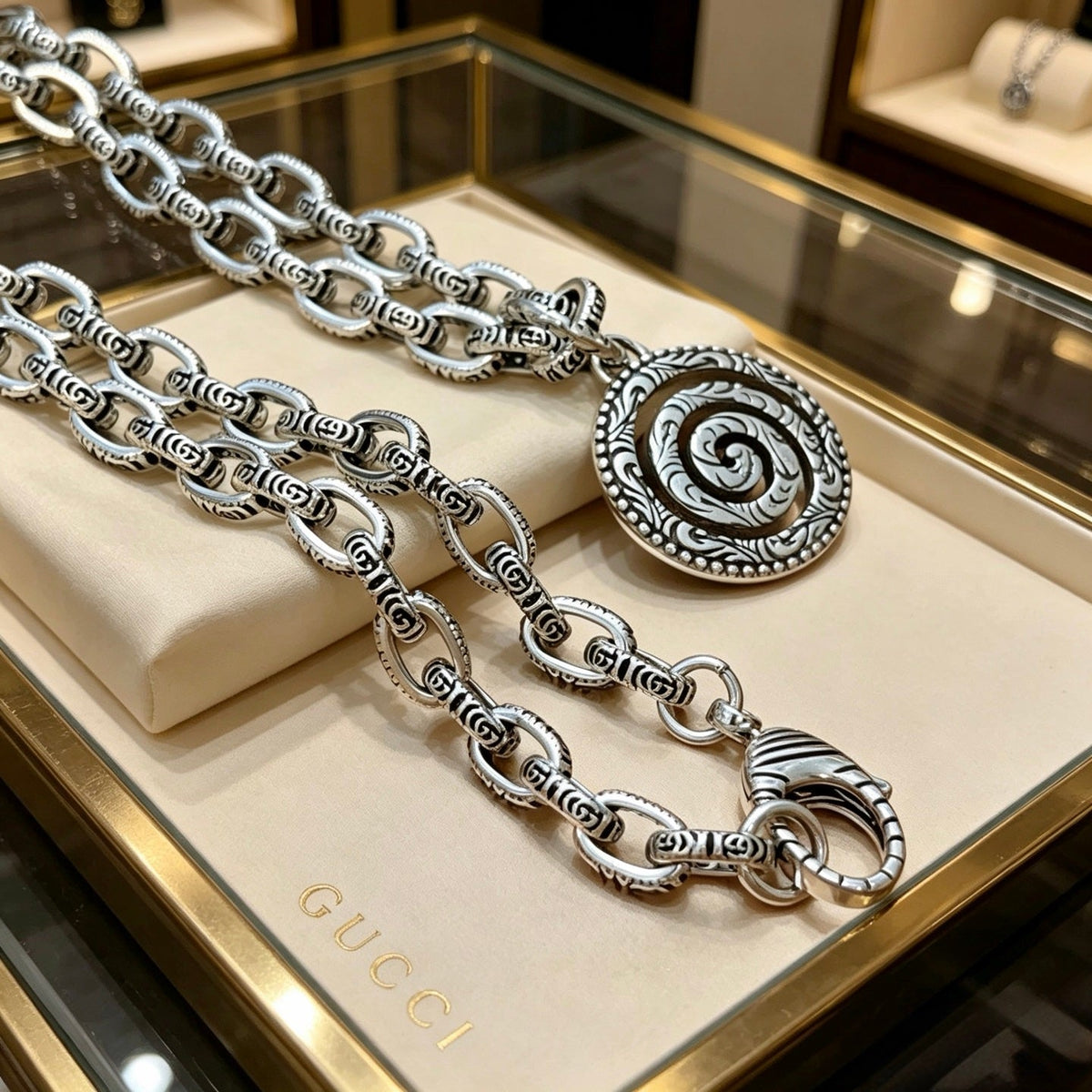 Gucci Anger Forest Chain Distressed Necklace – Style 130 - image 6