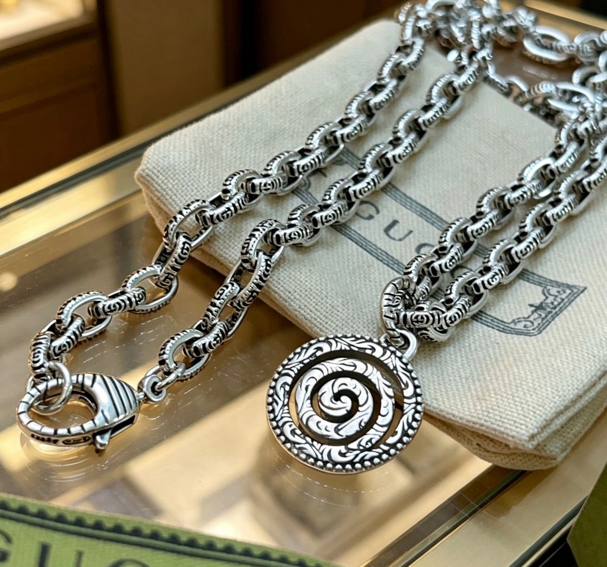 Gucci Anger Forest Chain Distressed Necklace – Style 130 - image 2