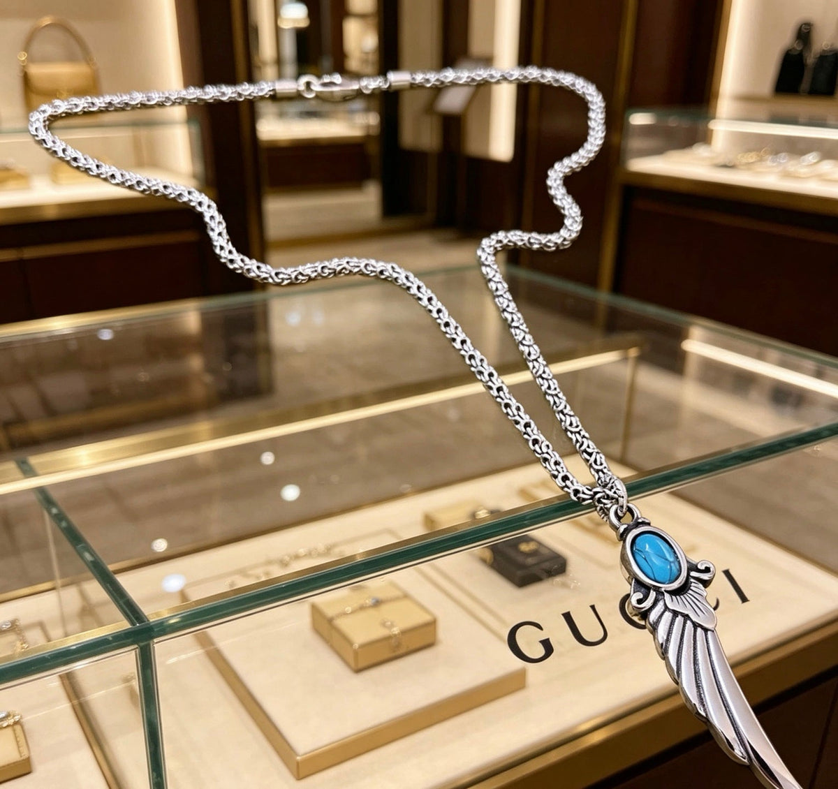 Gucci Anger Forest Chain Distressed Necklace – Style 127 - image 8