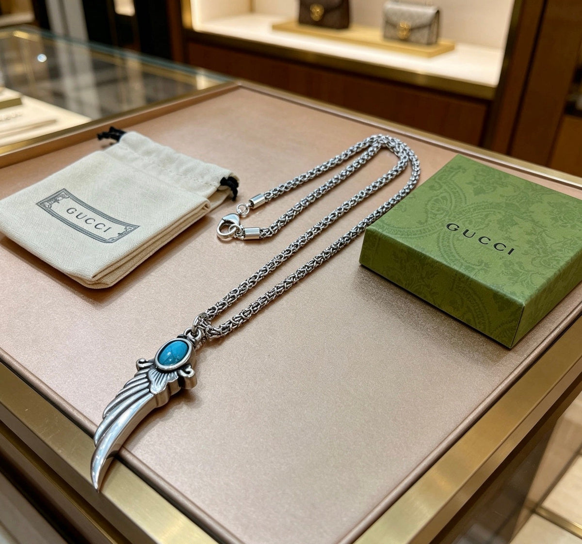 Gucci Anger Forest Chain Distressed Necklace – Style 127 - image 7