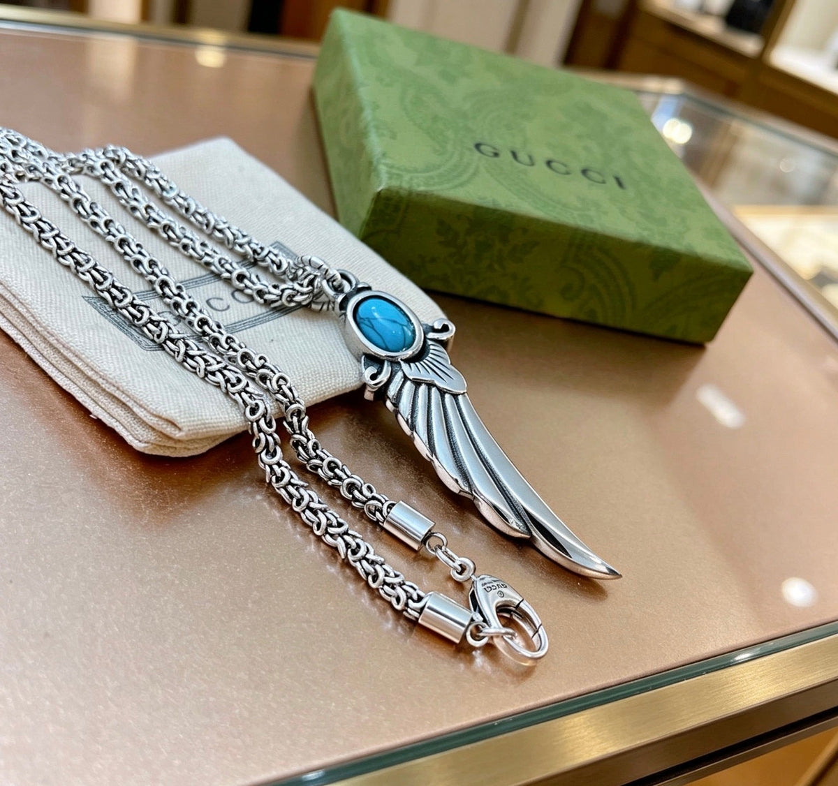 Gucci Anger Forest Chain Distressed Necklace – Style 127 - image 3
