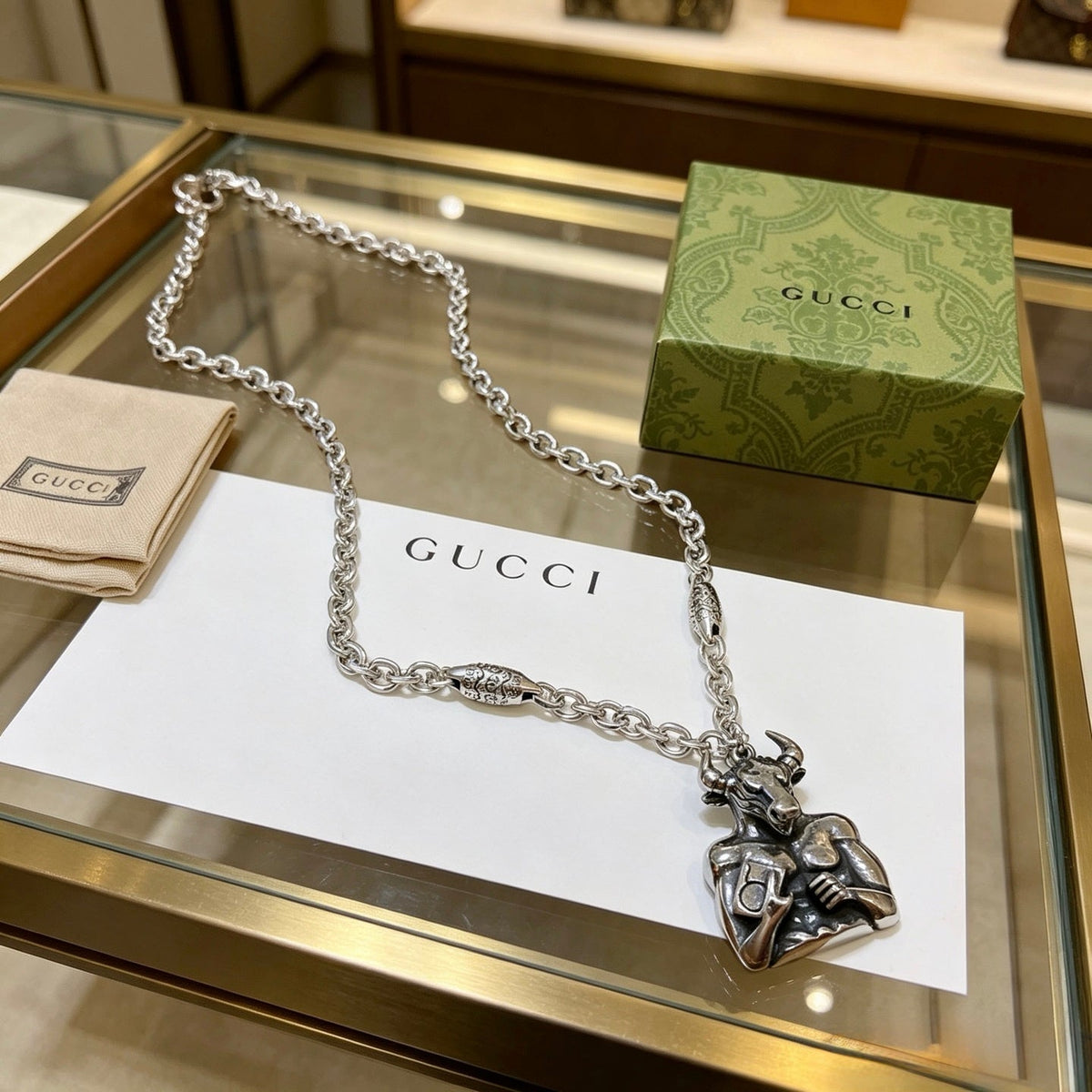 Gucci Anger Forest Chain Distressed Vintage-Inspired Necklace – Style 71 - image 2