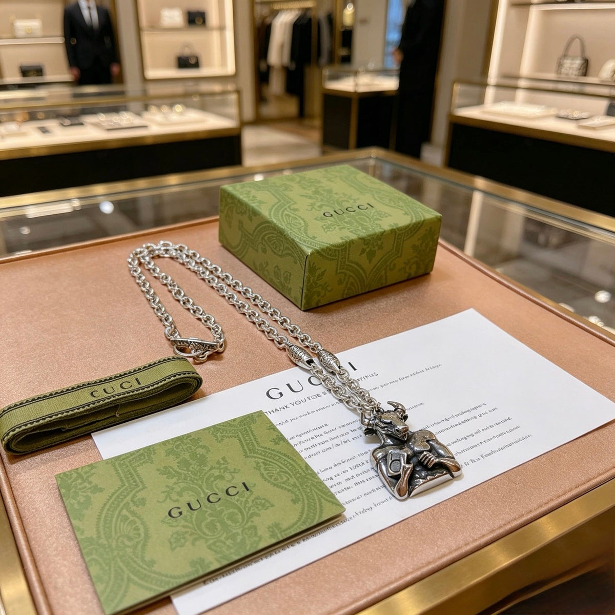 Gucci Anger Forest Chain Distressed Vintage-Inspired Necklace – Style 71 - image 8