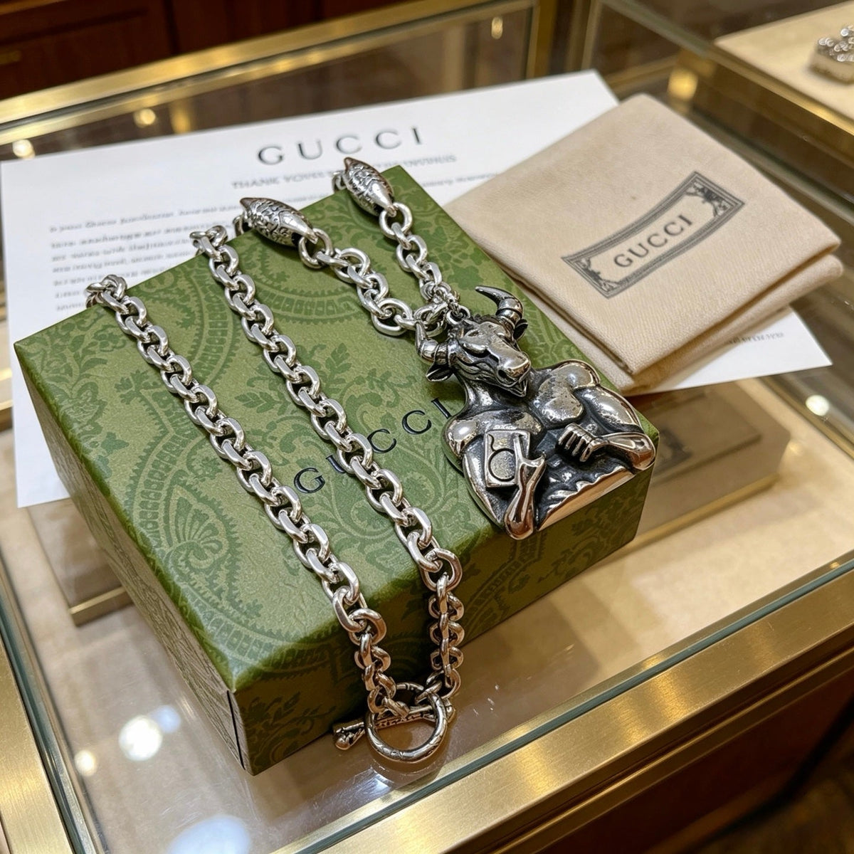 Gucci Anger Forest Chain Distressed Vintage-Inspired Necklace – Style 71 - image 6