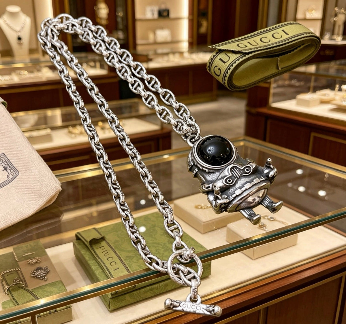 Gucci Anger Forest Chain Distressed Necklace – Style 147 - image 8
