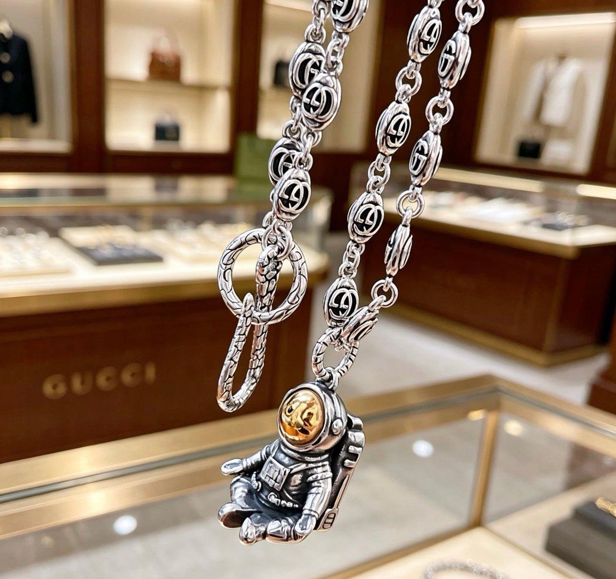 Gucci Anger Forest Chain Distressed Vintage-Inspired Necklace – Style 66 - image 8