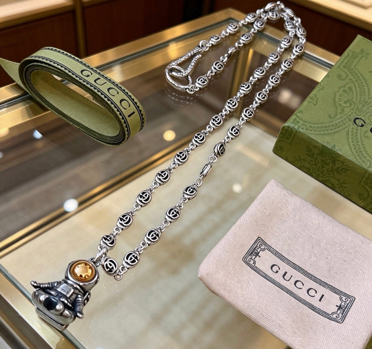 Gucci Anger Forest Chain Distressed Vintage-Inspired Necklace – Style 66 - image 4