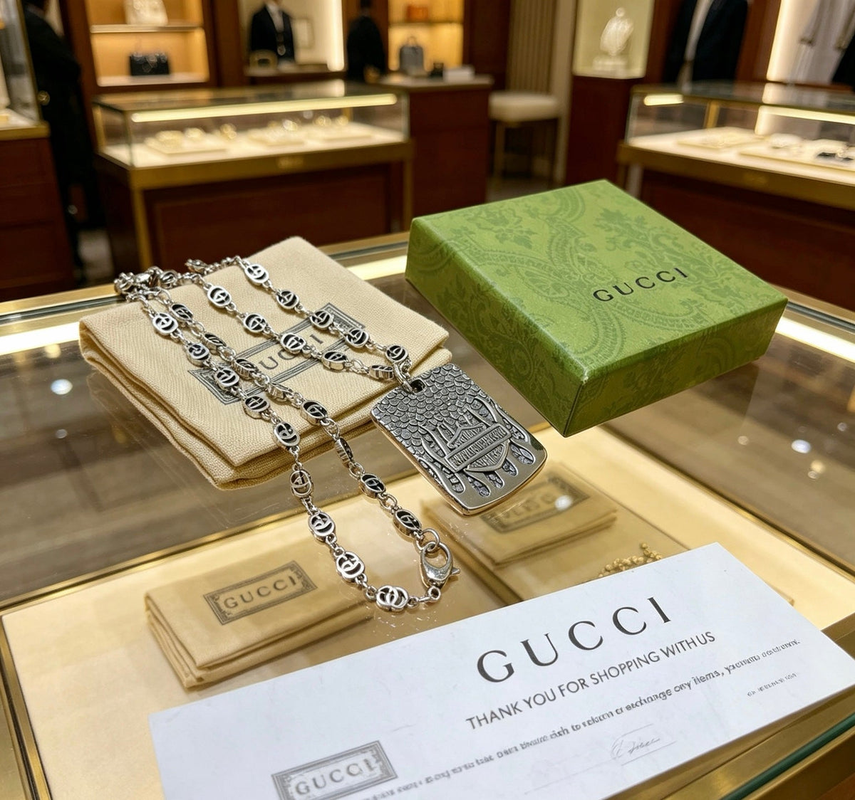 Gucci Anger Forest Chain Distressed Necklace – Style 85 - image 6