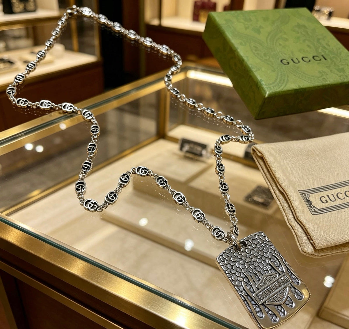 Gucci Anger Forest Chain Distressed Necklace – Style 85 - image 8