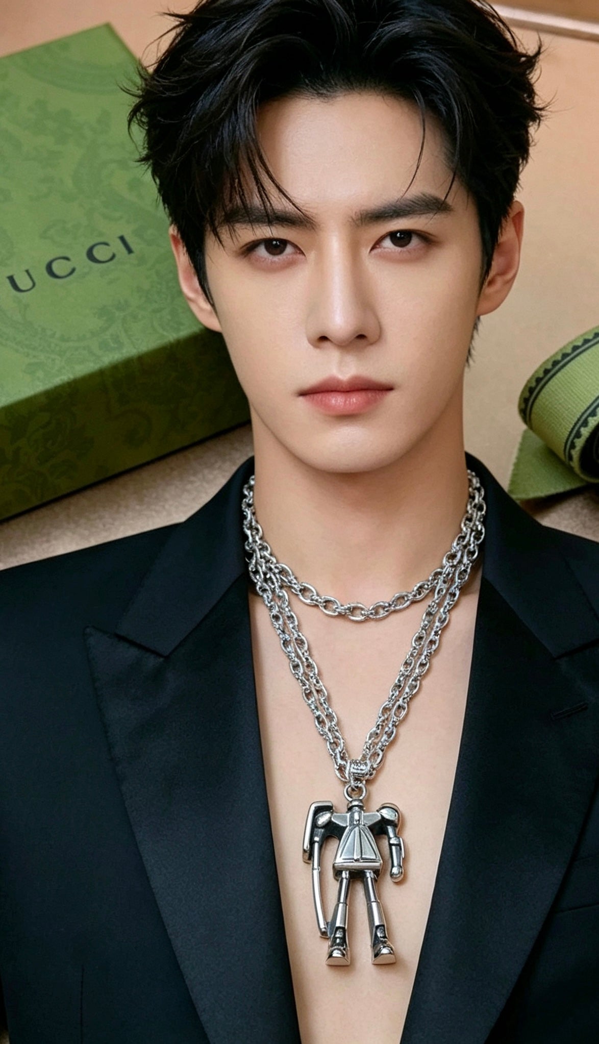 Gucci Anger Forest Chain Distressed Vintage Silver-Tone Necklace – Style 22 - image 3