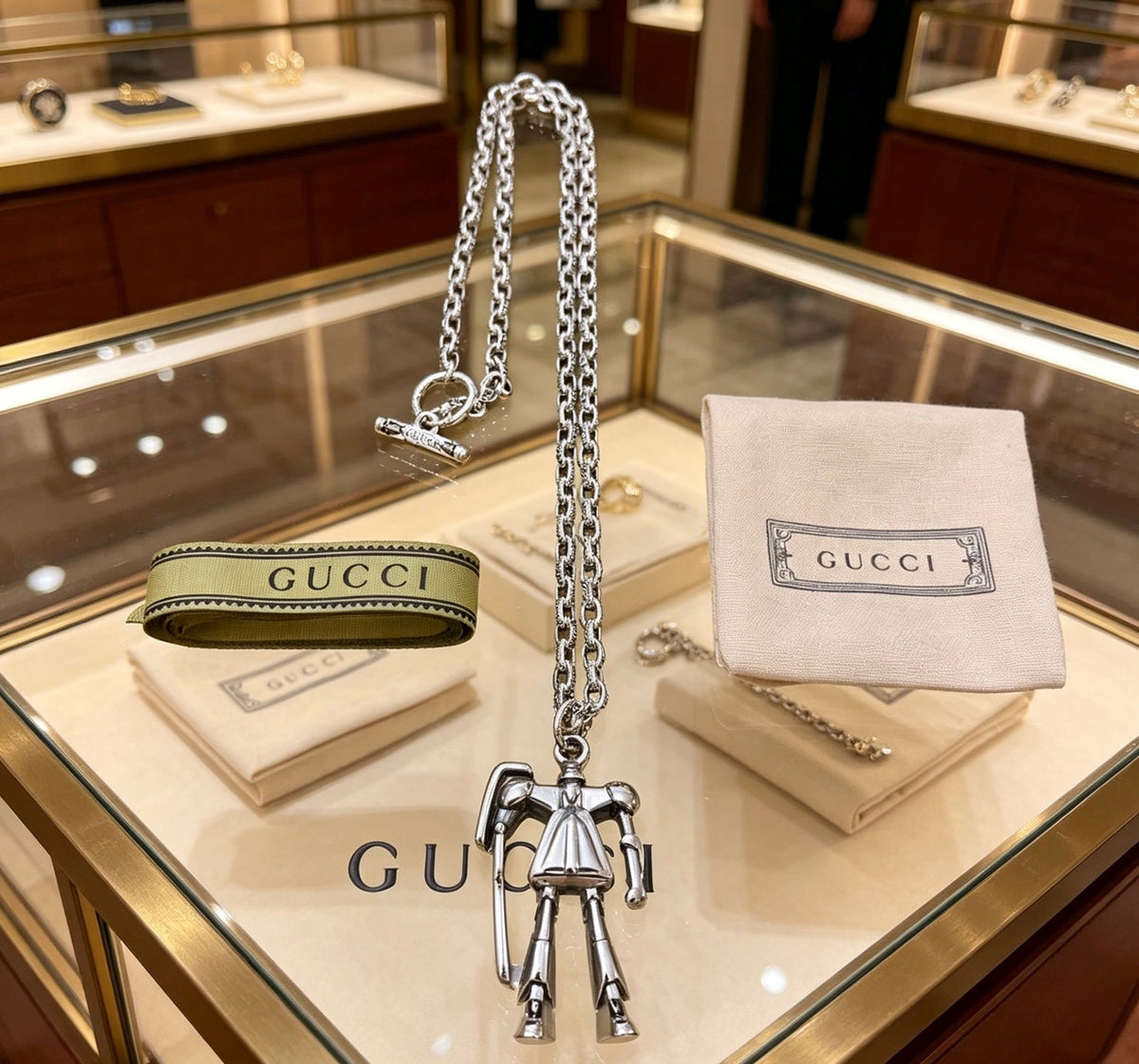 Gucci Anger Forest Chain Distressed Vintage Silver-Tone Necklace – Style 22 - image 7
