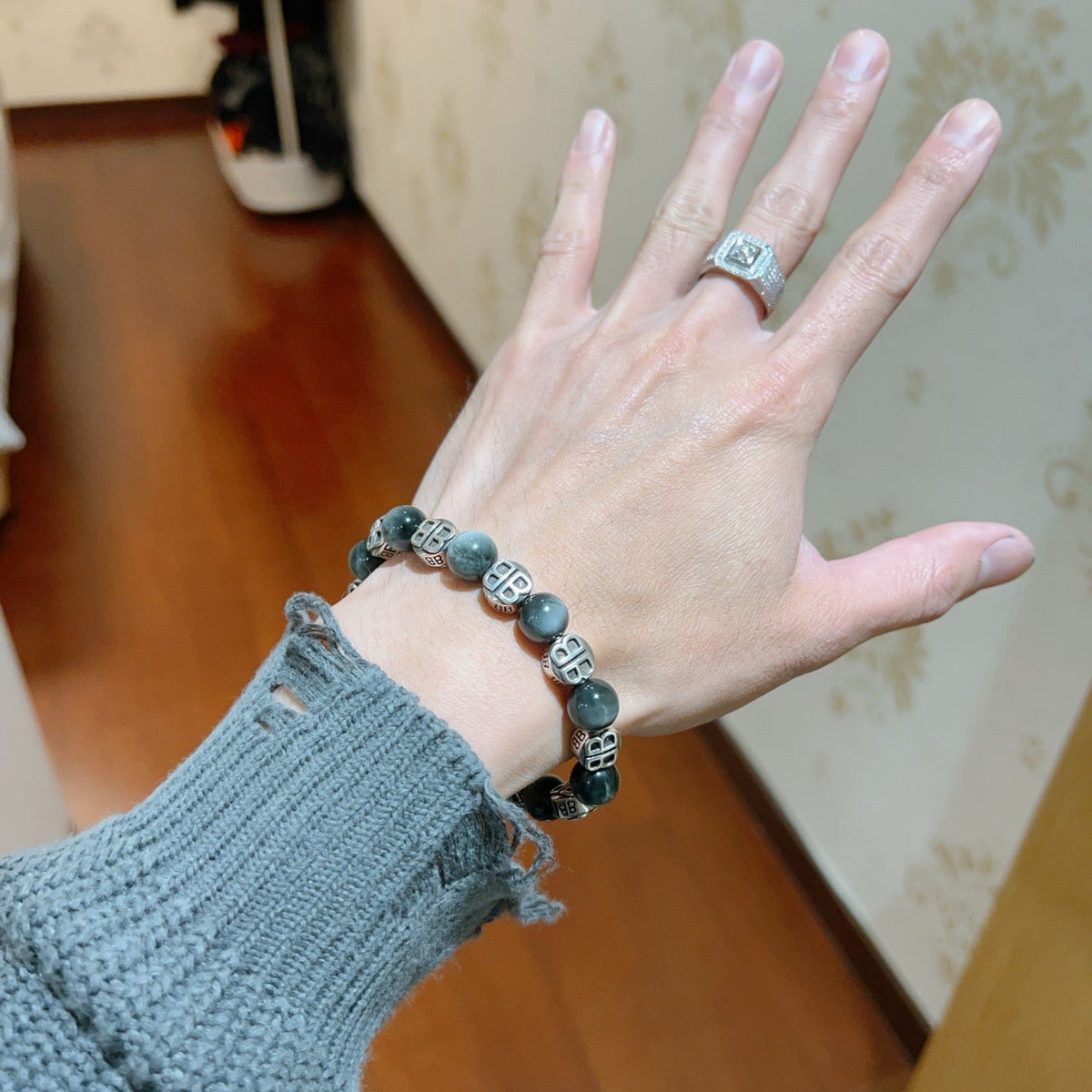 Balenciaga Distressed Vintage-Inspired Punk-Inspired Bracelet - image 7