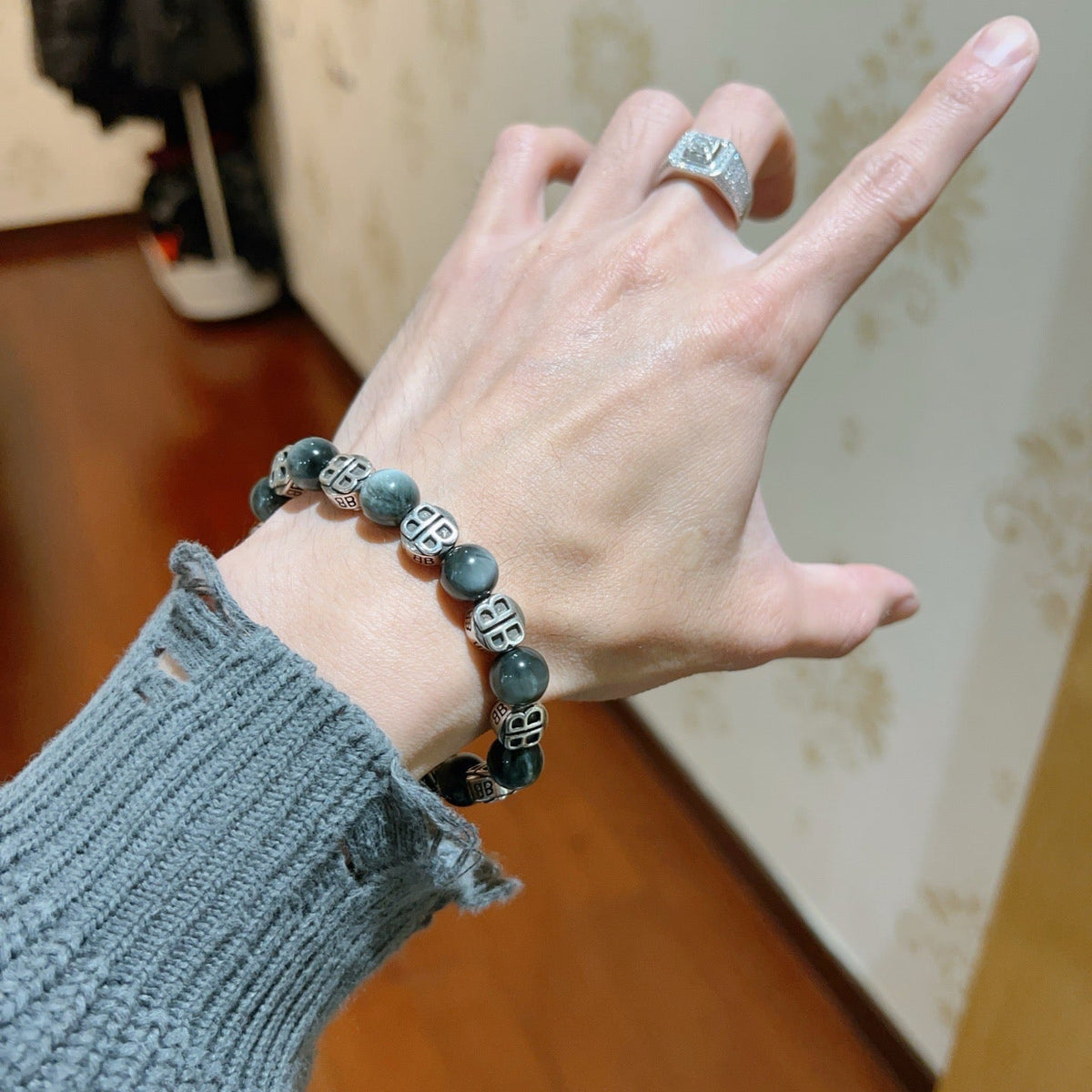 Balenciaga Distressed Vintage-Inspired Punk-Inspired Bracelet - image 3