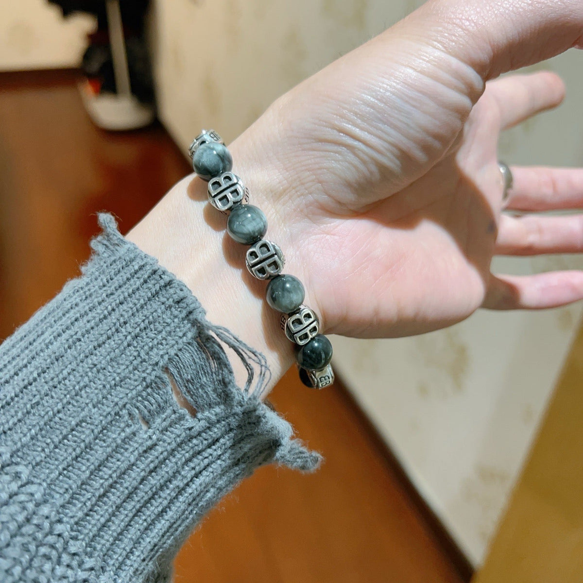 Balenciaga Distressed Vintage-Inspired Punk-Inspired Bracelet - image 4