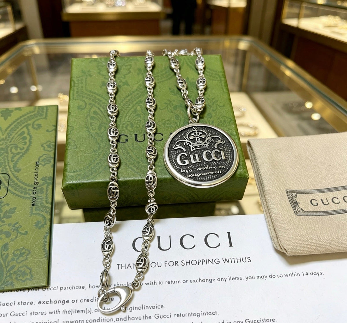 Gucci Anger Forest Chain Distressed Necklace – Style 57 - image 2