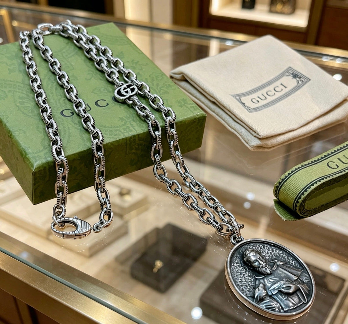 Gucci Anger Forest Chain Distressed Necklace – Style 56 - image 8