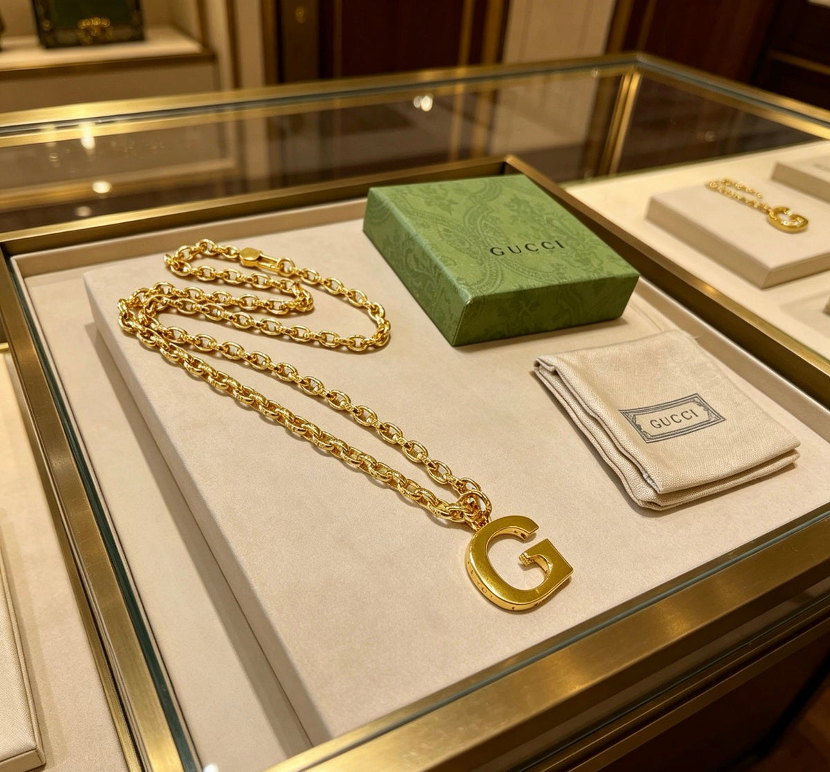 Gucci Anger Forest Chain Distressed Gold-Tone Necklace – Style 03 - image 2