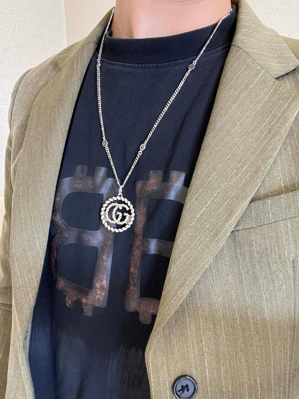Gucci Anger Forest Chain Distressed Vintage Silver-Tone Necklace – Style 15 - image 4
