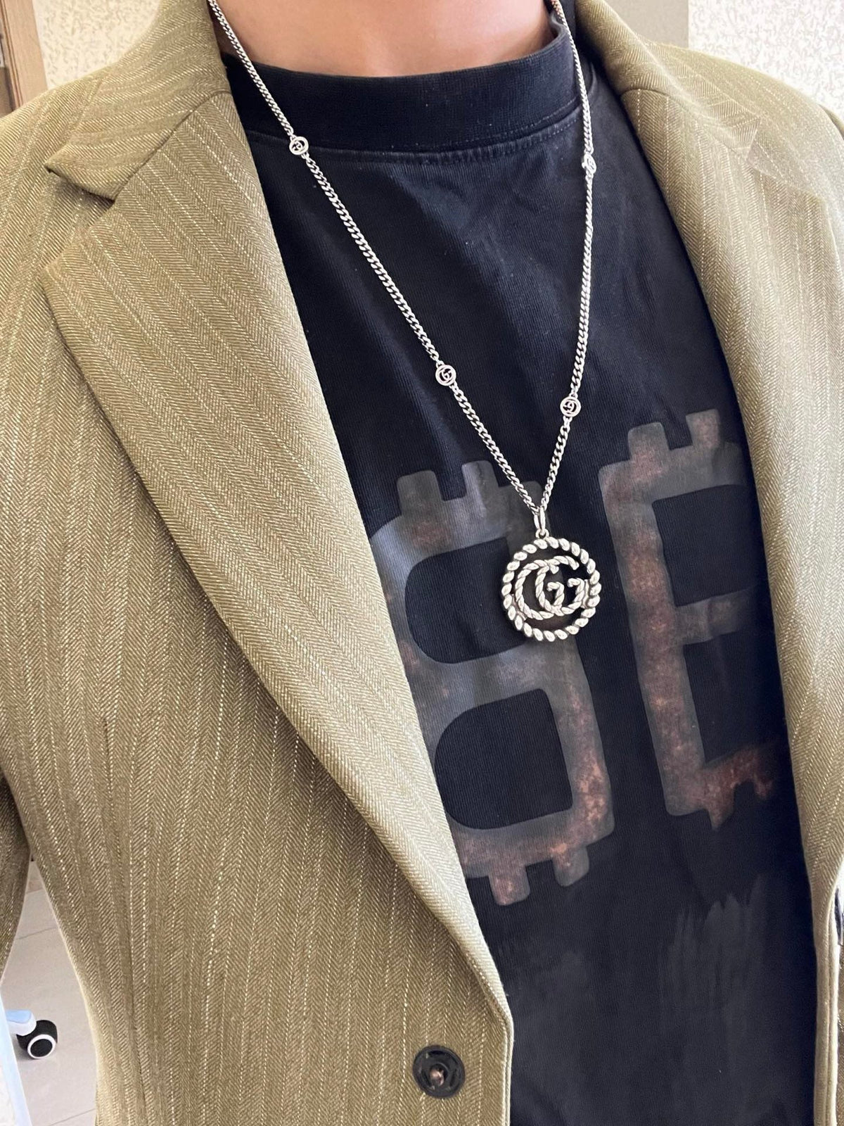 Gucci Anger Forest Chain Distressed Vintage Silver-Tone Necklace – Style 15 - image 3