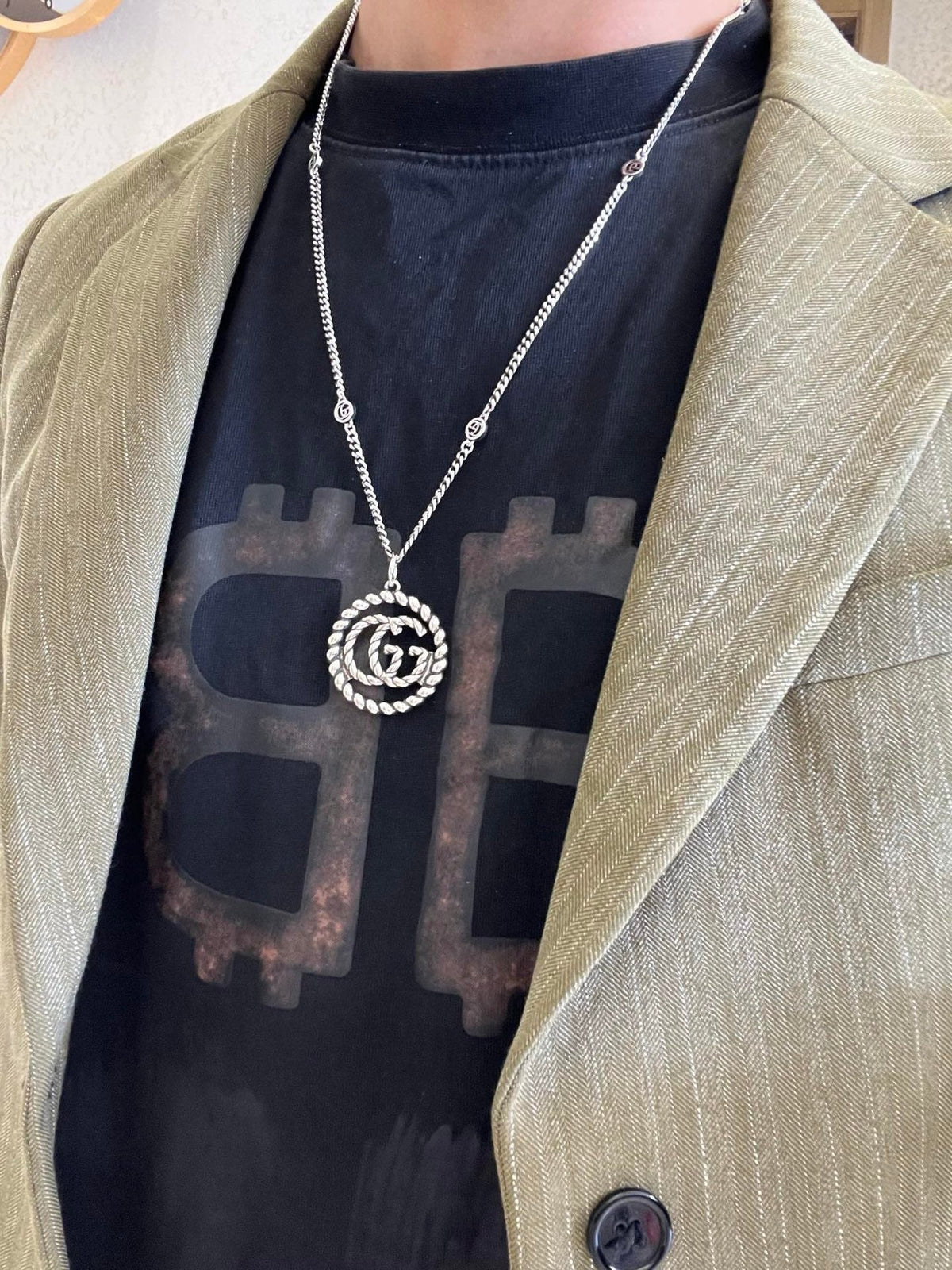 Gucci Anger Forest Chain Distressed Vintage Silver-Tone Necklace – Style 15 - image 7
