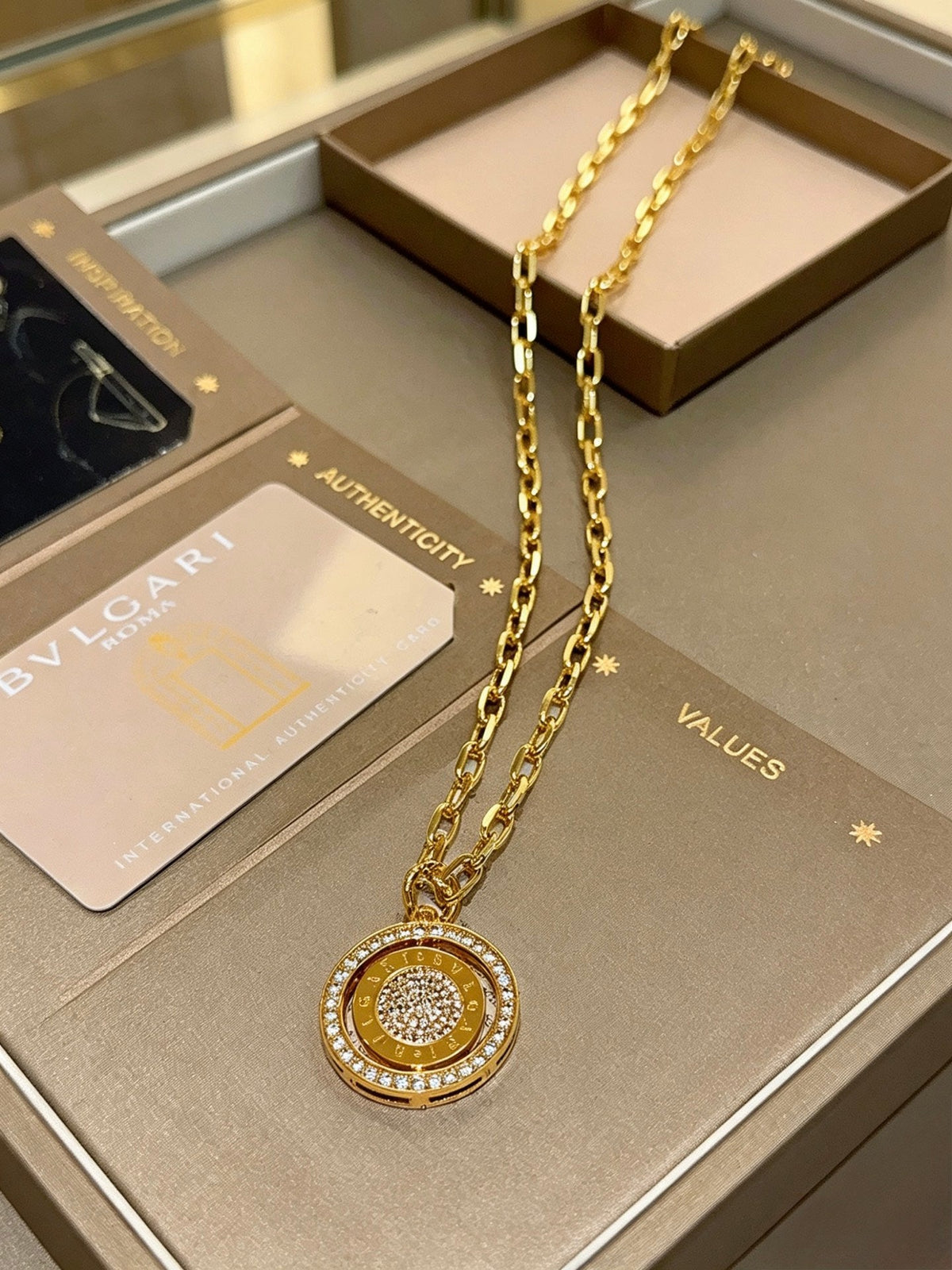 BVLGARI Divas' Dream V-Gold Tone Unisex Necklace – Style 63 - image 5
