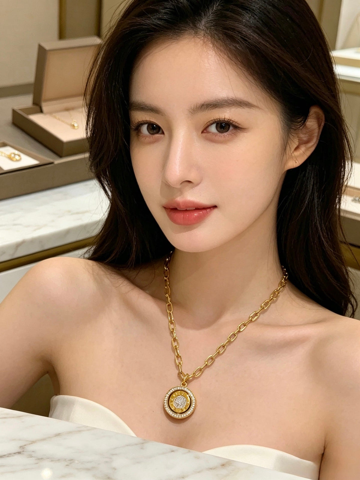 BVLGARI Divas' Dream V-Gold Tone Unisex Necklace – Style 63 - image 4