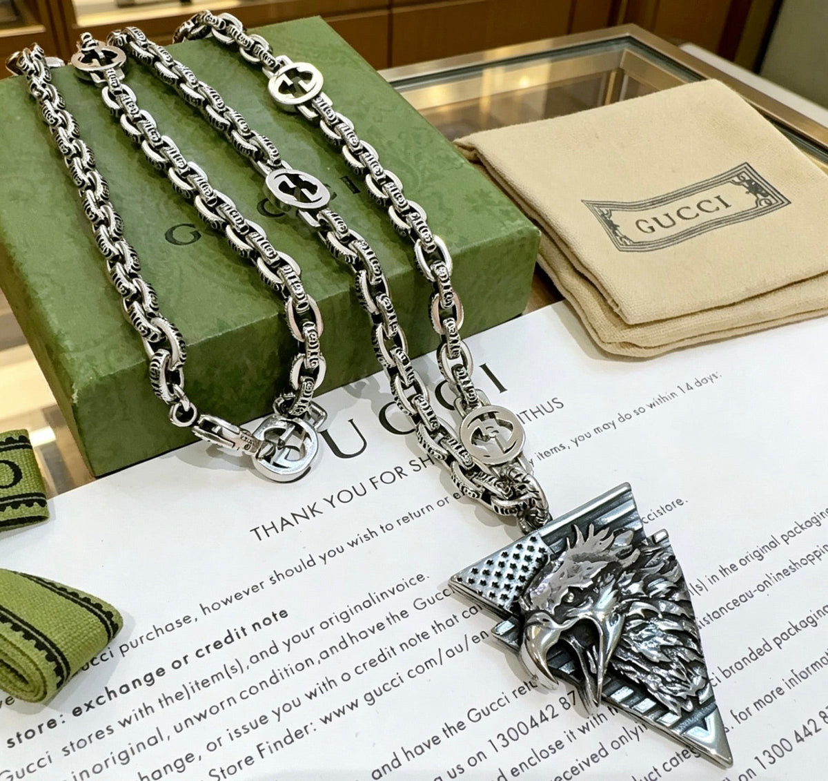 Gucci Anger Forest Chain Distressed Vintage-Inspired Necklace – Style 13 - image 7