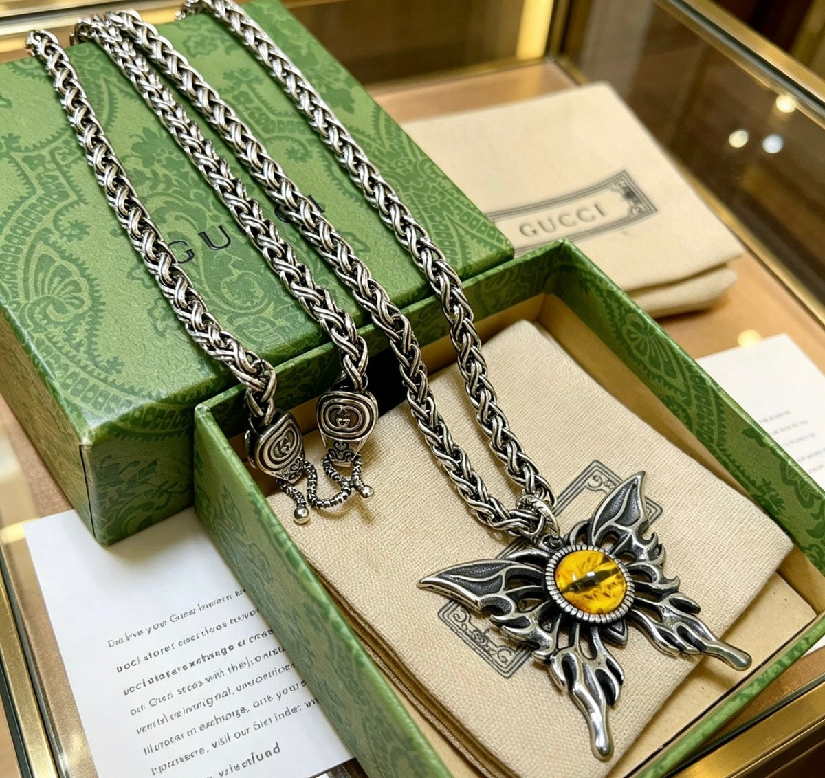 Gucci Anger Forest Chain Distressed Necklace – Style 29 - image 5