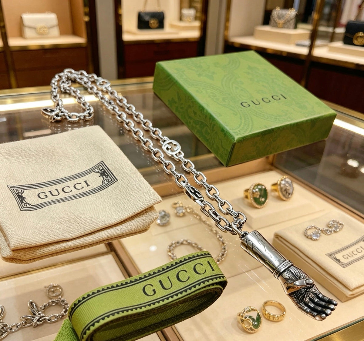 Gucci Anger Forest Chain Distressed Pendant – Style 04 - image 5