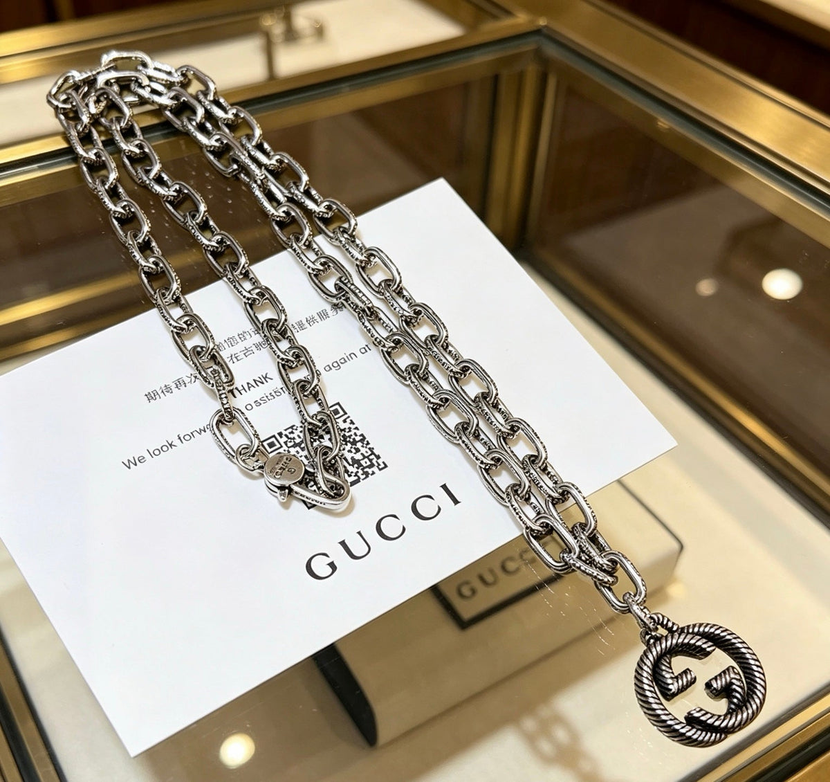 Gucci Anger Forest Chain Distressed Necklace – Style 36 - image 8
