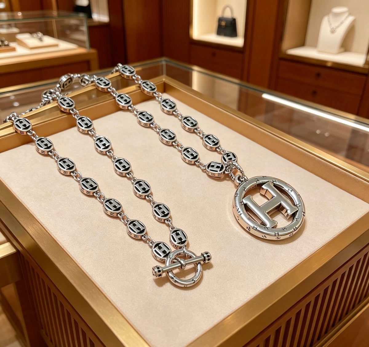 Hermès H Disc Disc Necklace – Style 02 - image 1