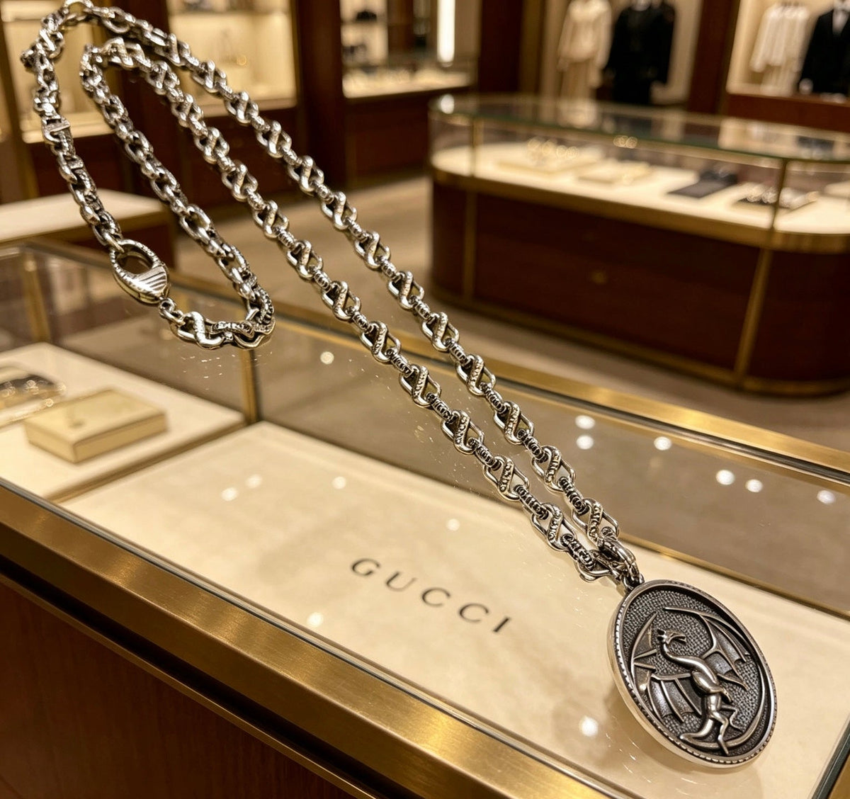 Gucci Anger Forest Chain Distressed Necklace – Style 09 - image 4