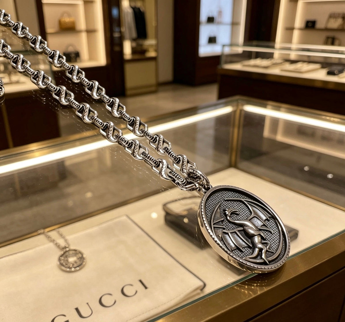 Gucci Anger Forest Chain Distressed Necklace – Style 09 - image 5