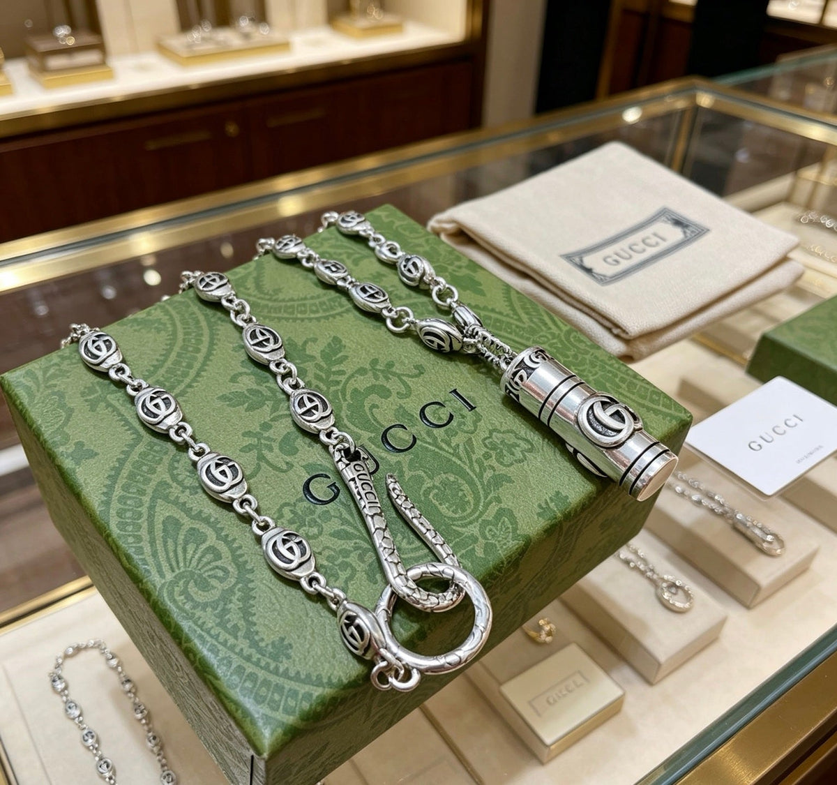 Gucci Anger Forest Chain Distressed Vintage-Inspired Necklace – Style 05 - image 4