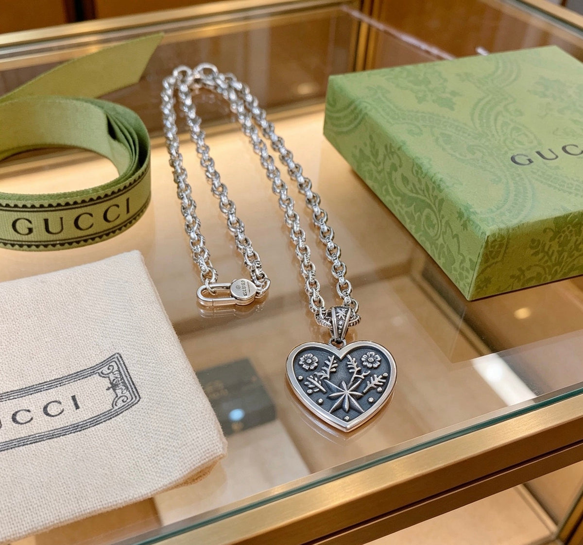 Gucci Anger Forest Chain Distressed Vintage Silver-Tone Necklace – Style 04 - image 4