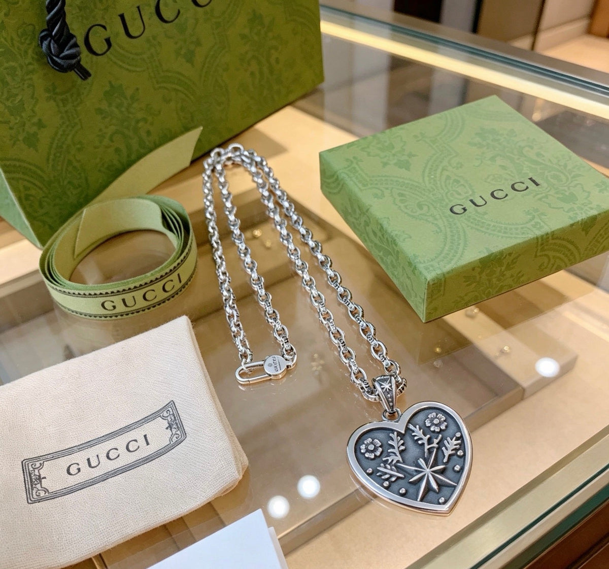 Gucci Anger Forest Chain Distressed Vintage Silver-Tone Necklace – Style 04 - image 7
