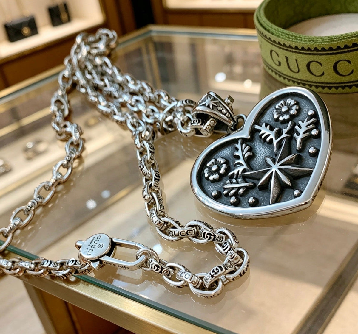 Gucci Anger Forest Chain Distressed Vintage Silver-Tone Necklace – Style 04 - image 9