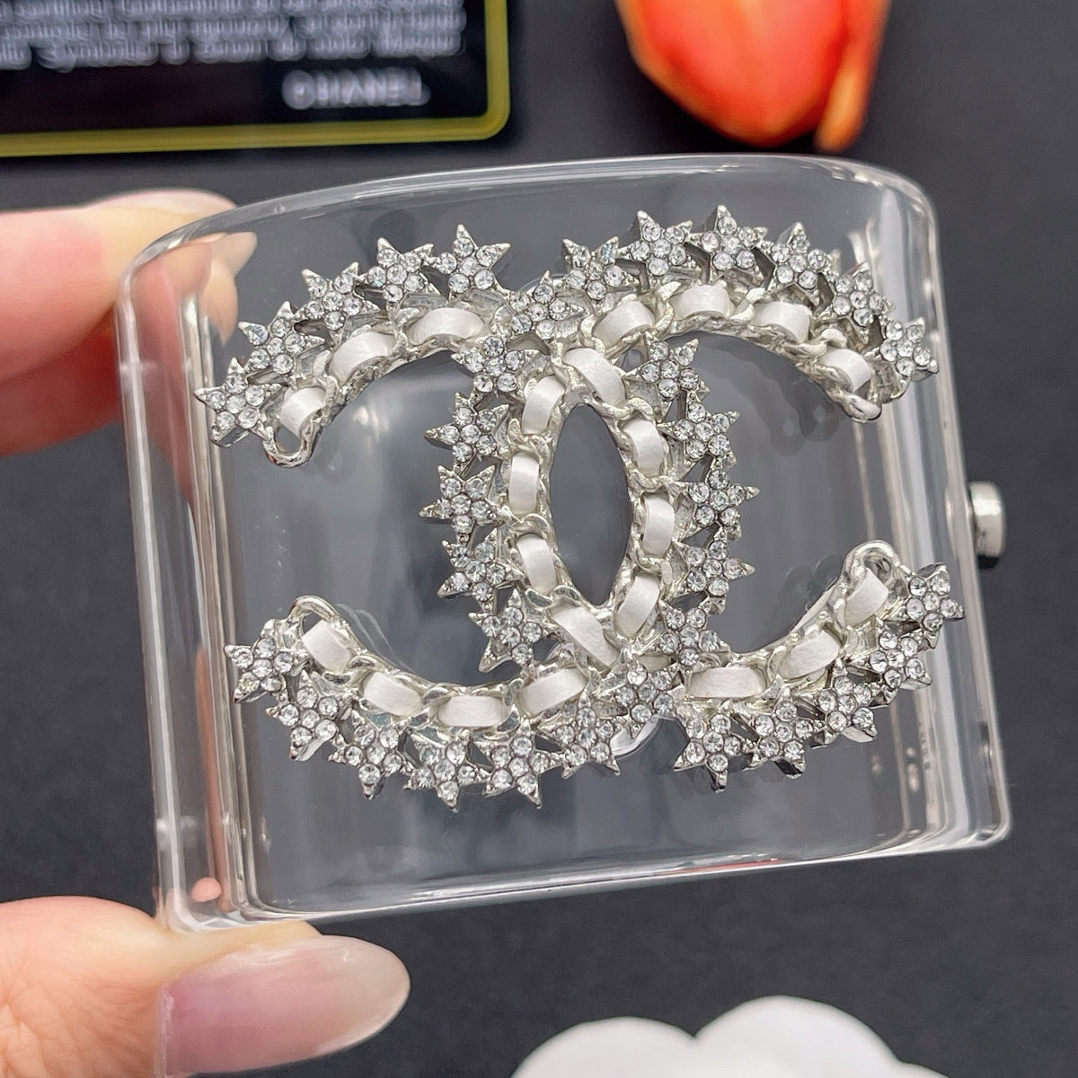 Chanel style acrylic resin bracelets - product photo 1
